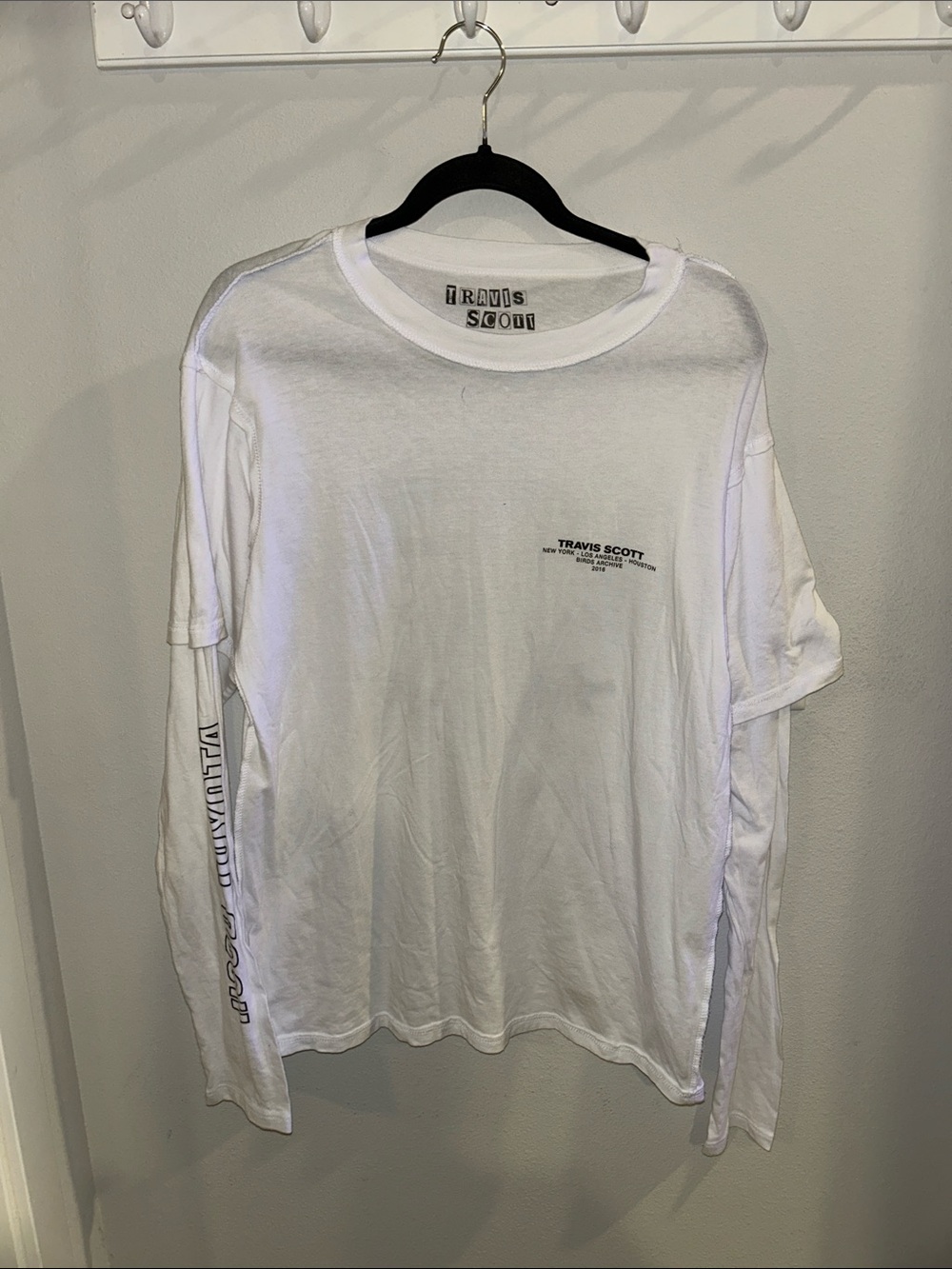 Travis Scott White Long-Sleeve Graphic Tee S